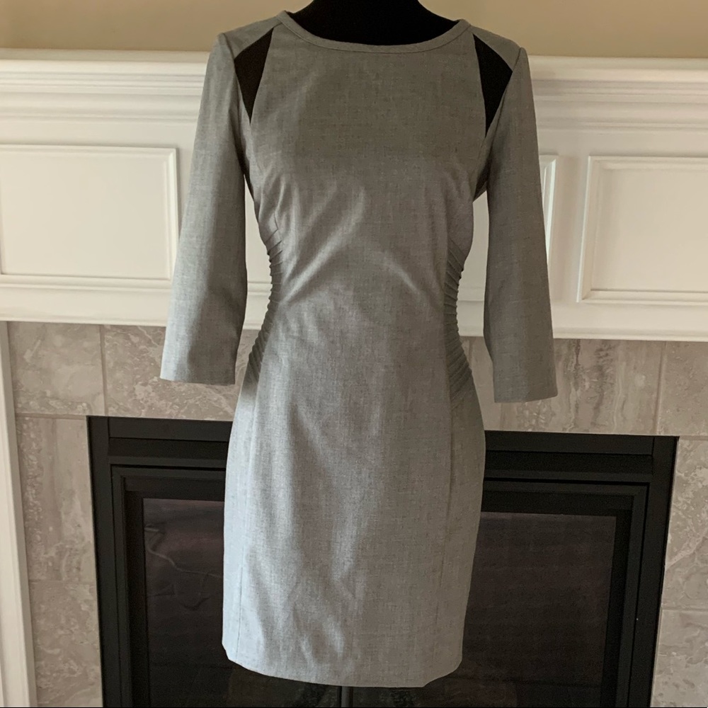 Gianni Bini Grey Dress With Side Ribbing Size 6